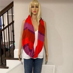 J. Crew Red and Purple Infinity Scarf